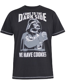 D555 Skywalker Offizielles Star Wars T-Shirt mit Rundhalsausschnitt und Aufdruck, verwaschenes Schwarz
